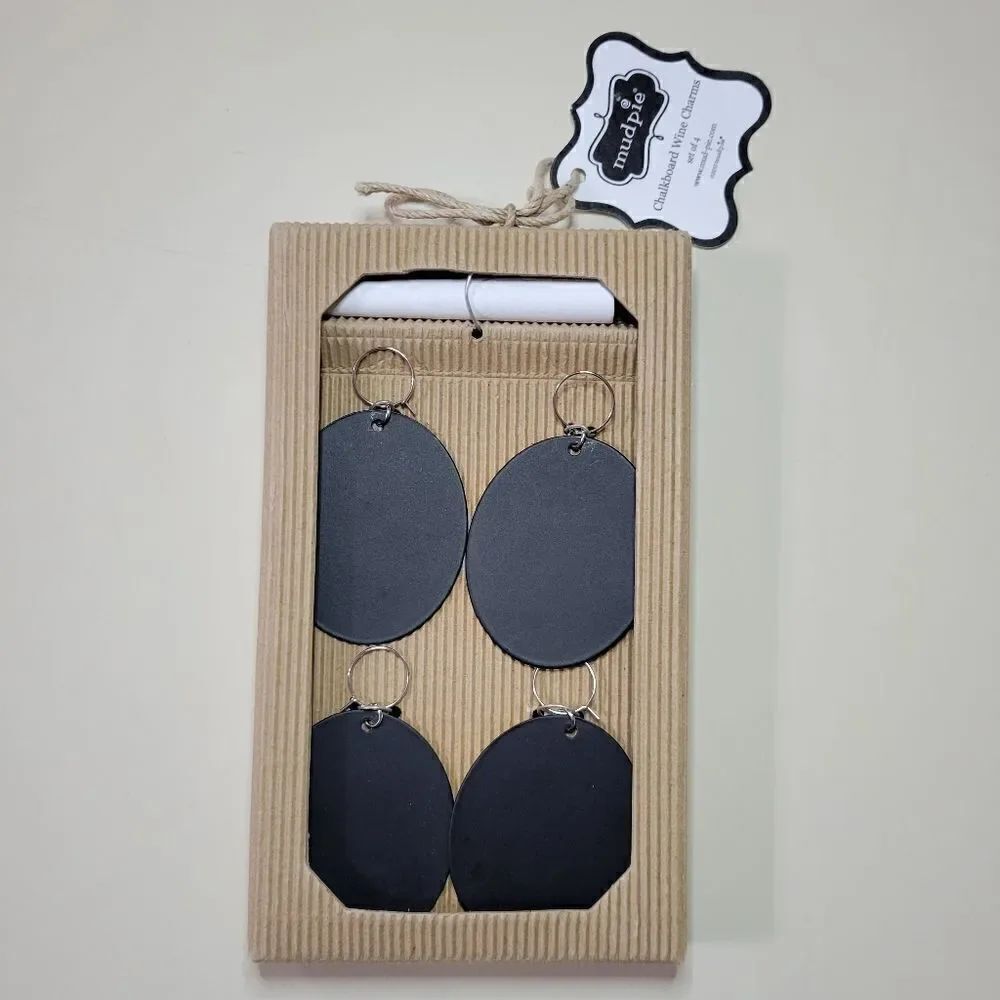 Mud Pie Chalkboard Wine Charm Set